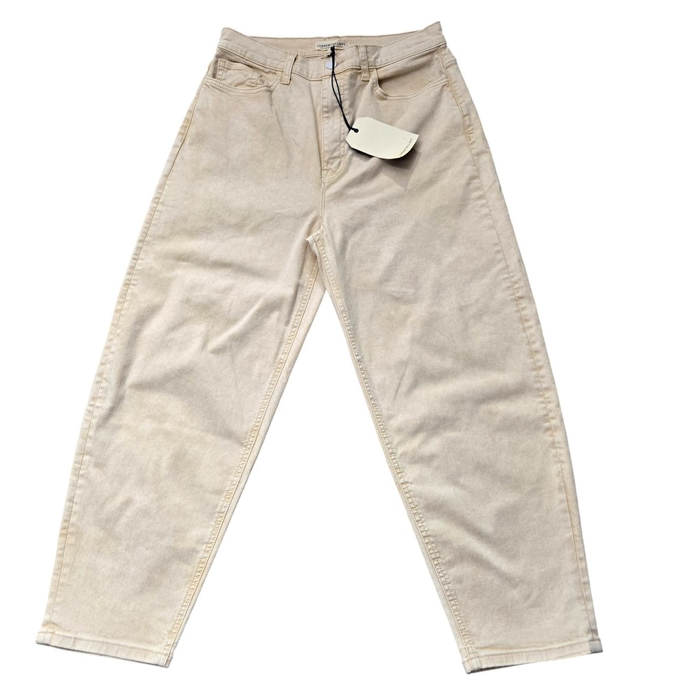 Current/Elliott Jeans Womens 30 Beige High Rise Tapered Leg Relaxed Fit New Tags